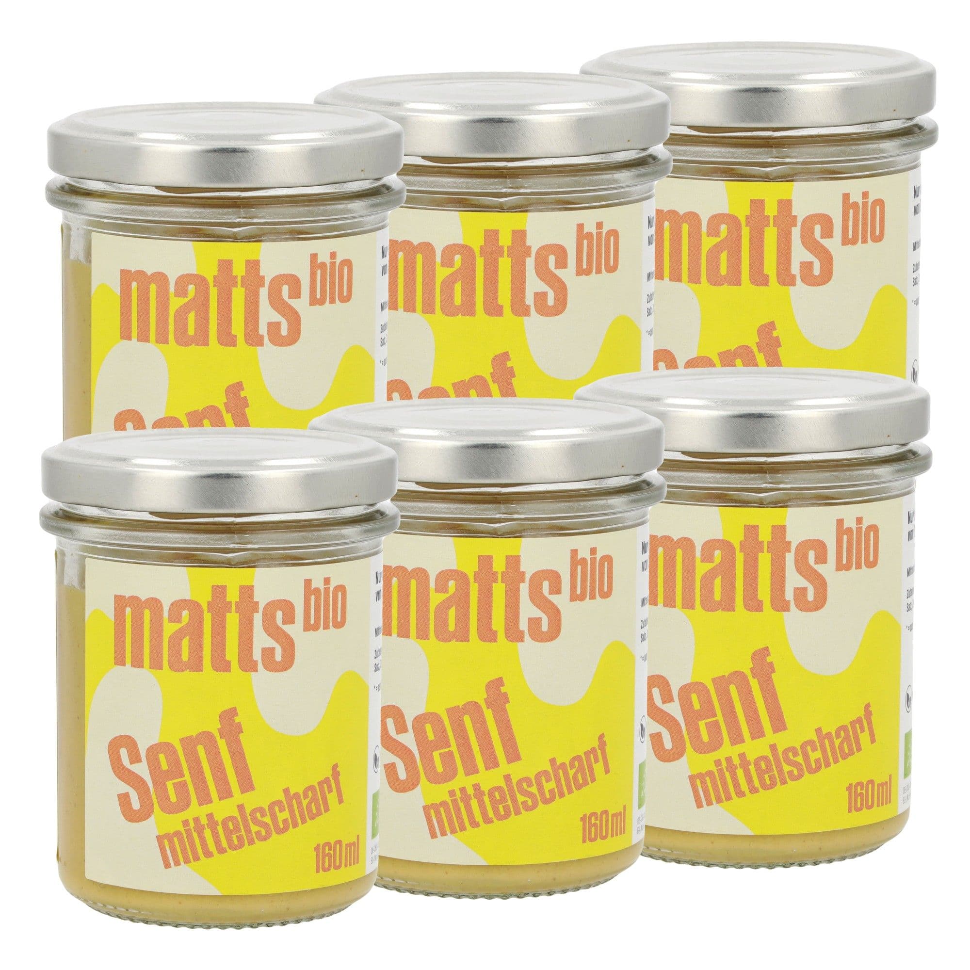 Mittelscharfer Senf 6 x 160 ml Etikett